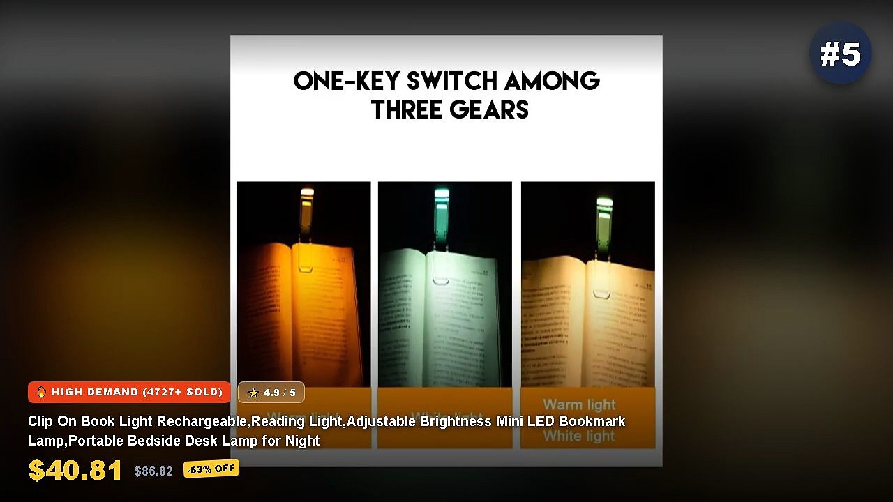 Best Clip On Book Lights For Night Reading on AliExpress | Review - 9 LED USB Rechargeable Book Light Bedroom Mini Readi...