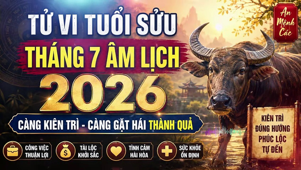 Luận Giải Tử Vi Tuổi Sửu Tháng 7 Âm Lịch 2026: Chậm Mà Chắc, Phúc Lộc Đang Đến