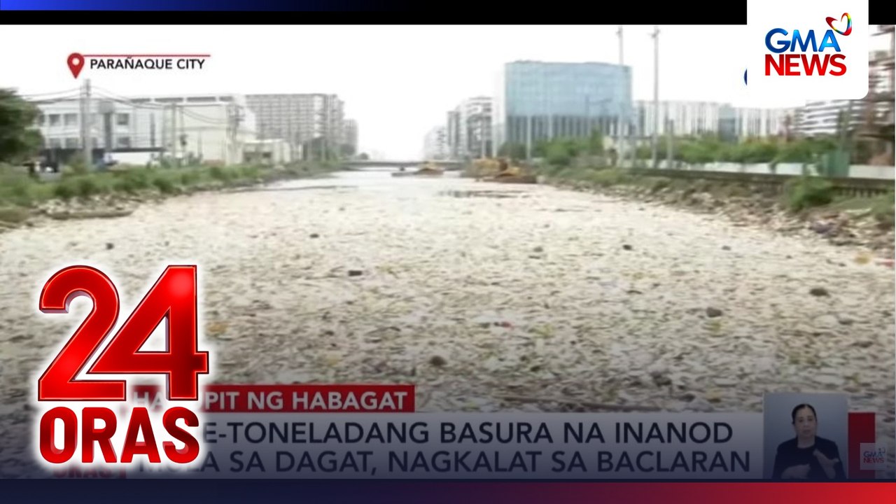 Tone-toneladang basura na inanod mula sa dagat, nagkalat sa Baclaran | 24 Oras