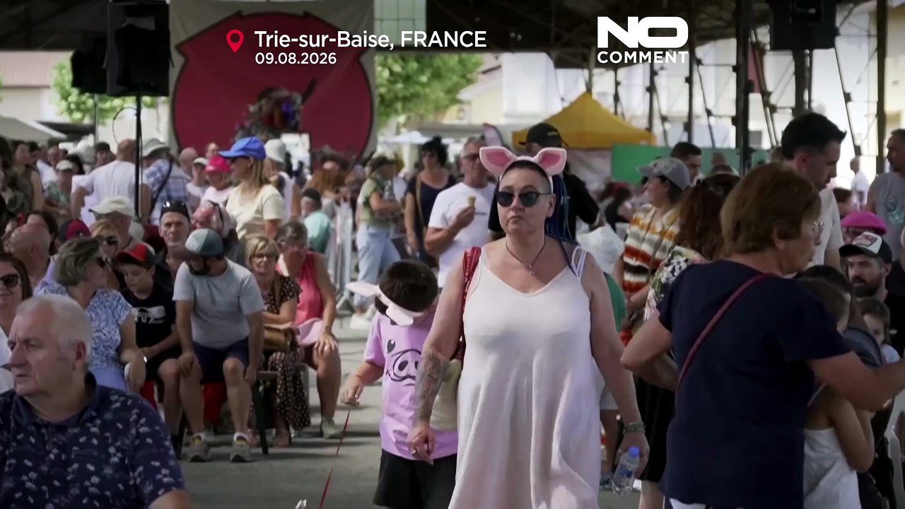 Competitors squeal like pigs at French village championship