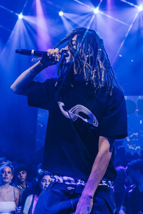 Jaden Smith performs during Miami Swim Week