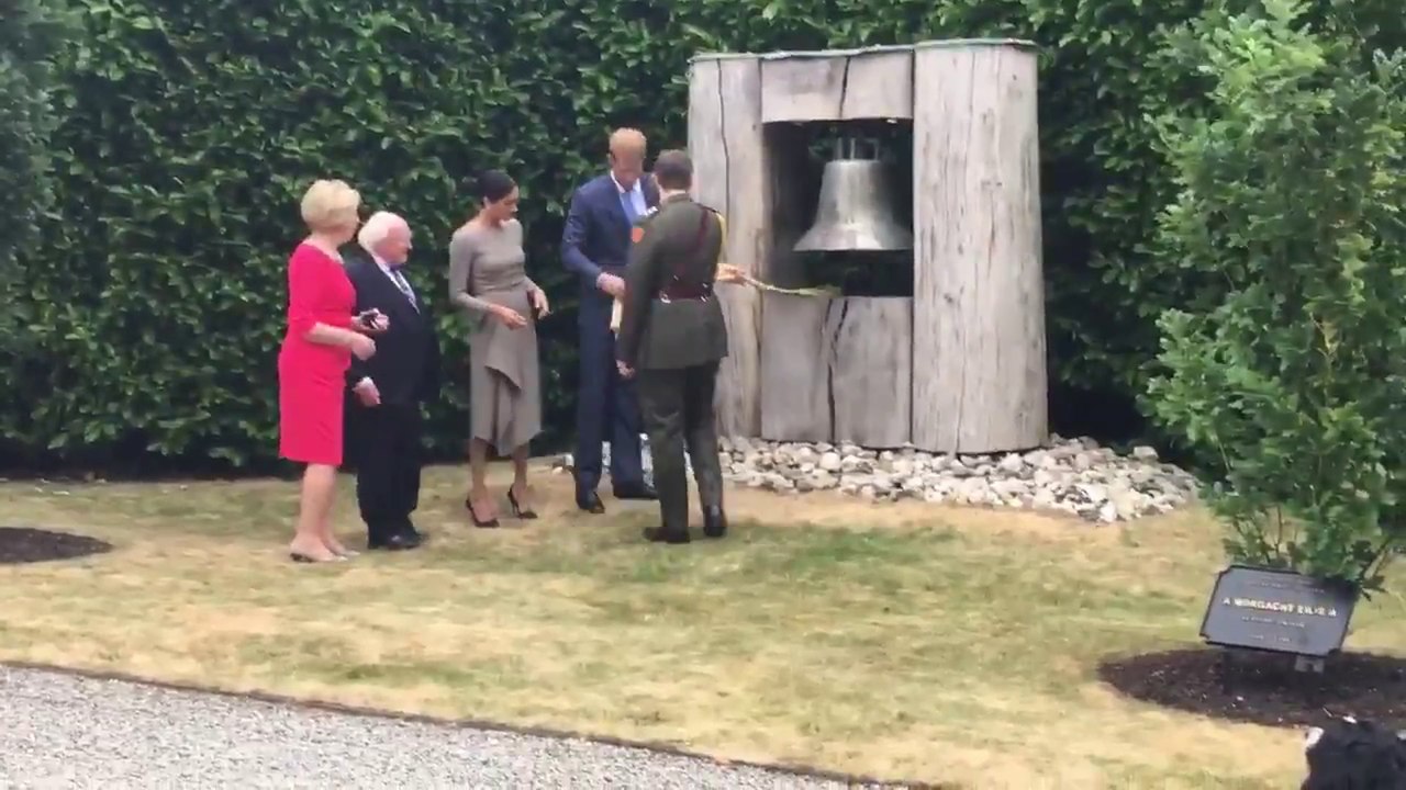 Meghan and Harry ring peace bell