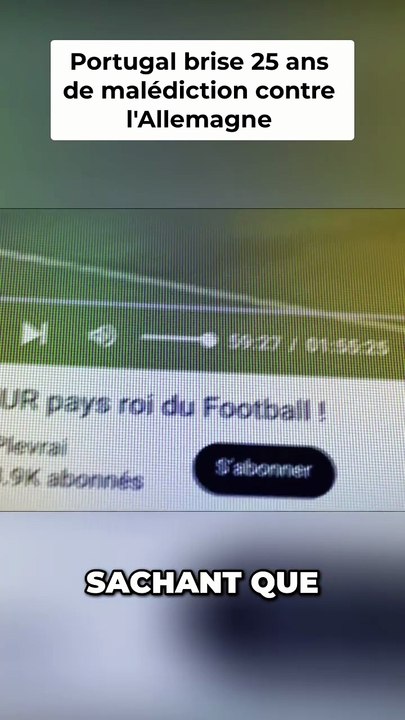 Portugal brise l'Allemagne 25 ans après !