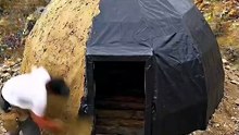 He Built a Two-Level Underground Shelter on a Barren Hillside#shelterbuild #bunker #shelter #BunkerRenovation