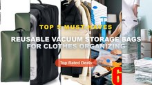 Why Everyone Is Buying Reusable Vacuum Storage Bags For Clothes Organizing - No Need Pump Vacuum Bags Large Plastic Stor...