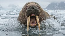 Esta bestia empala orcas y hace huir a los osos polares: la morsa