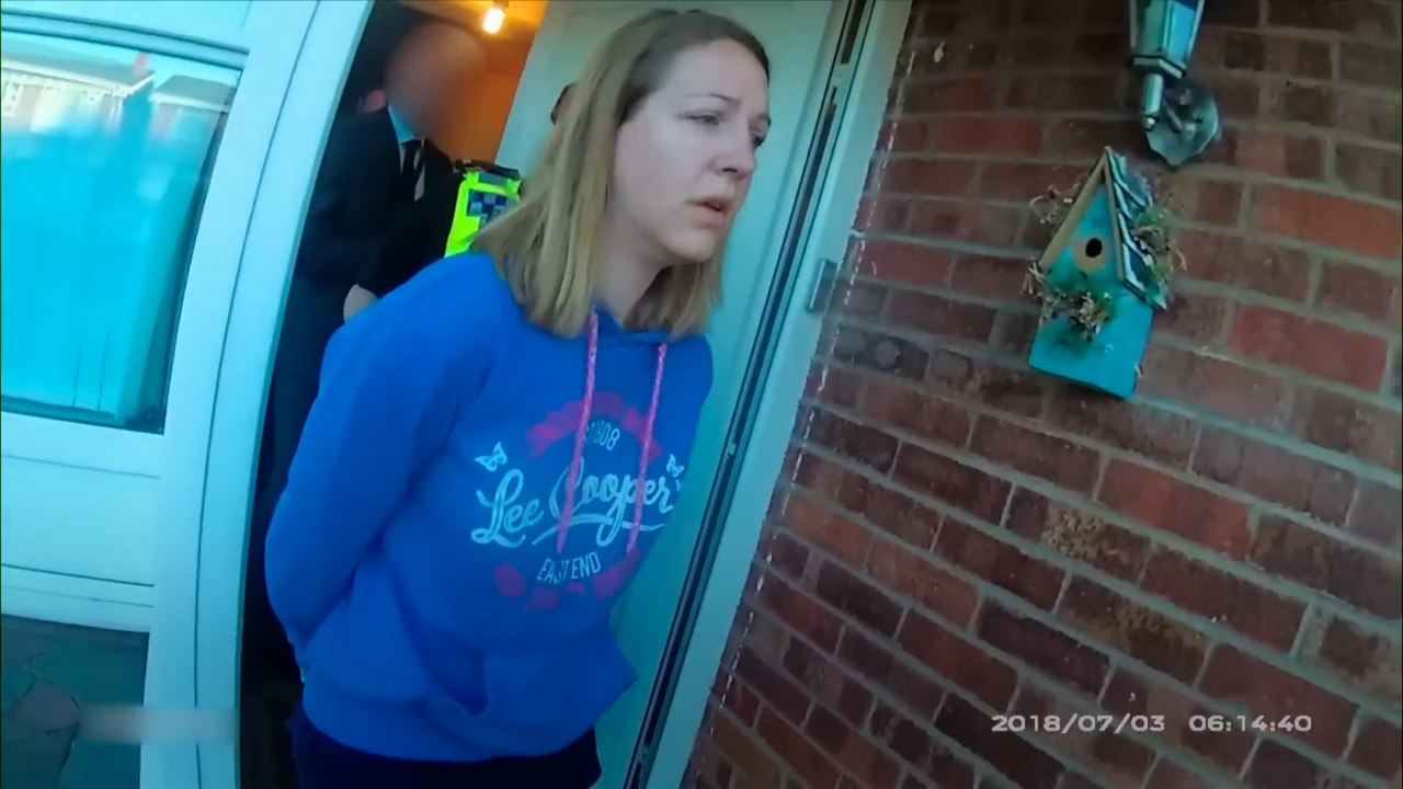 The moment Lucy Letby was arrested for multiple...