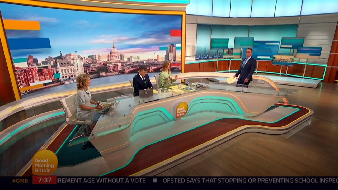 GMB's Richard Arnold trips live on air