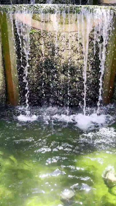 A Waterfall At The Vizcaya Museum And Gardens