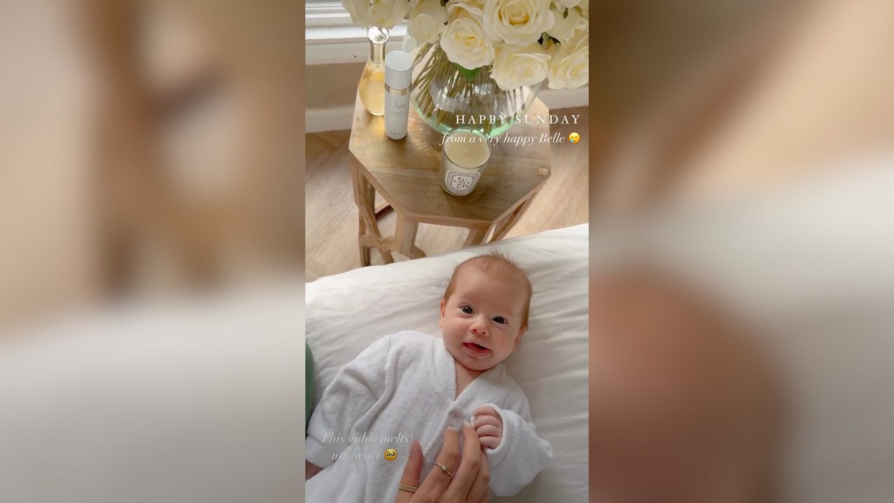 Stacey Solomon's newborn daughter Belle is one happy baby