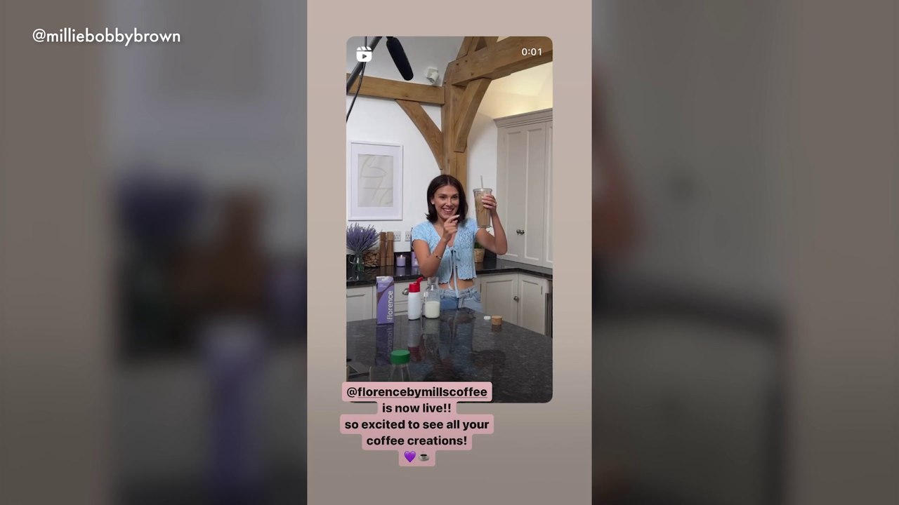 Millie Bobby Brown celebrates her coffee brand launch - video Dailymotion