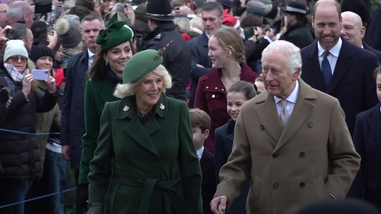 Royal family arrive for church service in Sandringham