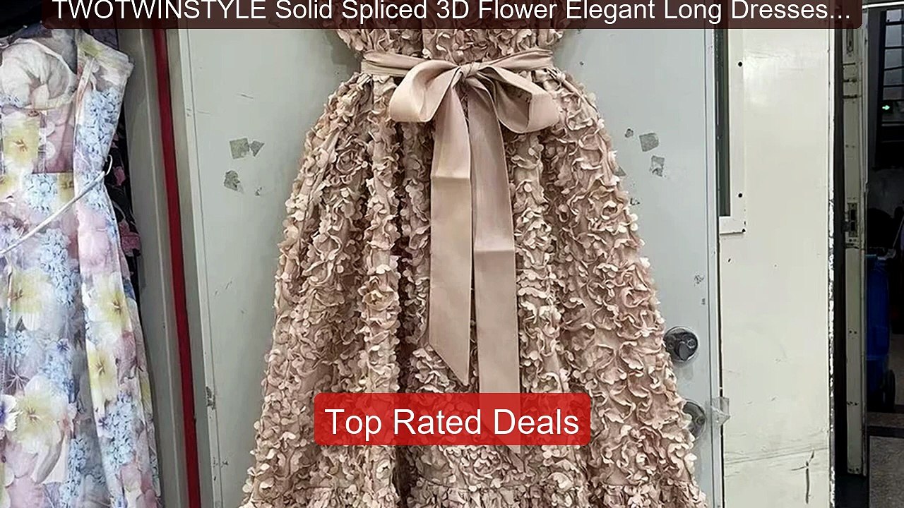 TWOTWINSTYLE Solid Spliced 3D Flower Elegant Long Dresses for Women... -- Top Rated 2026 | Buy Now!