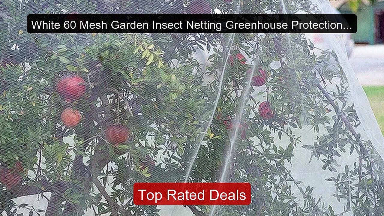 White 60 Mesh Garden Insect Netting Greenhouse...