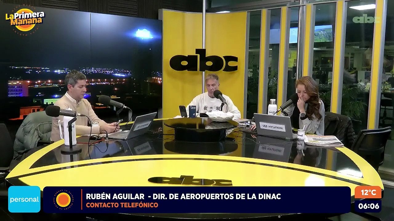 Contacto telefónico con Rubén Aguilar, director de aeropuertos de la DINAC