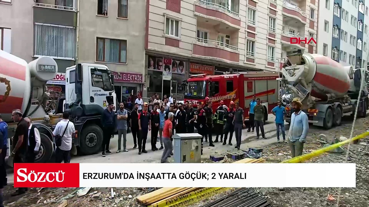 Erzurum'da inşaatta göçük; 2 yaralı