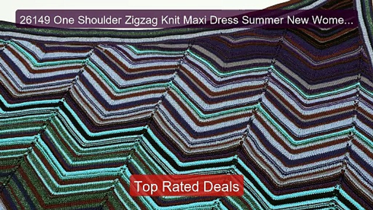 26149 One Shoulder Zigzag Knit Maxi Dress Summer New Women Bodycon ... -- Top Rated 2026 | Buy Now!