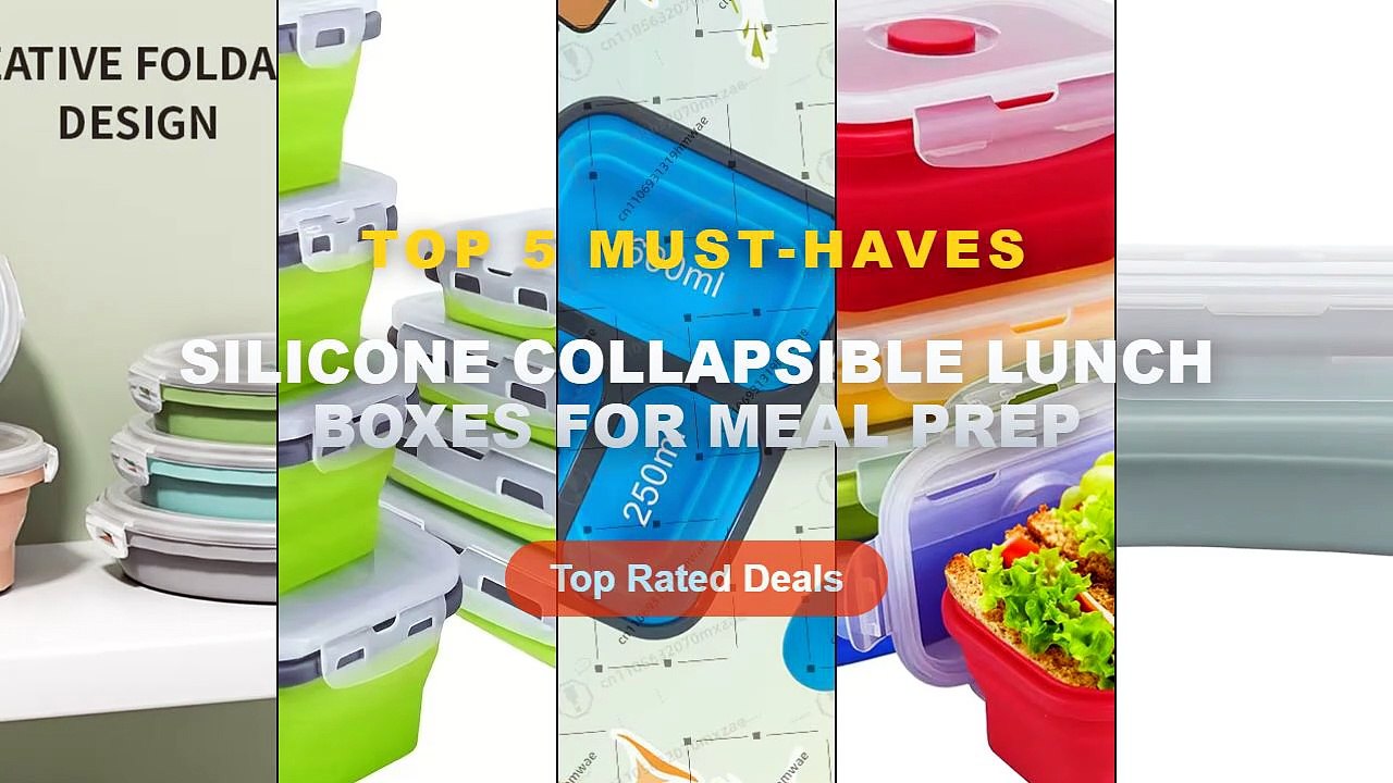 Best Silicone Collapsible Lunch Boxes For Meal Prep on AliExpress | Review - Silicone Foldable Lunch Box Blue/Pink/Green...