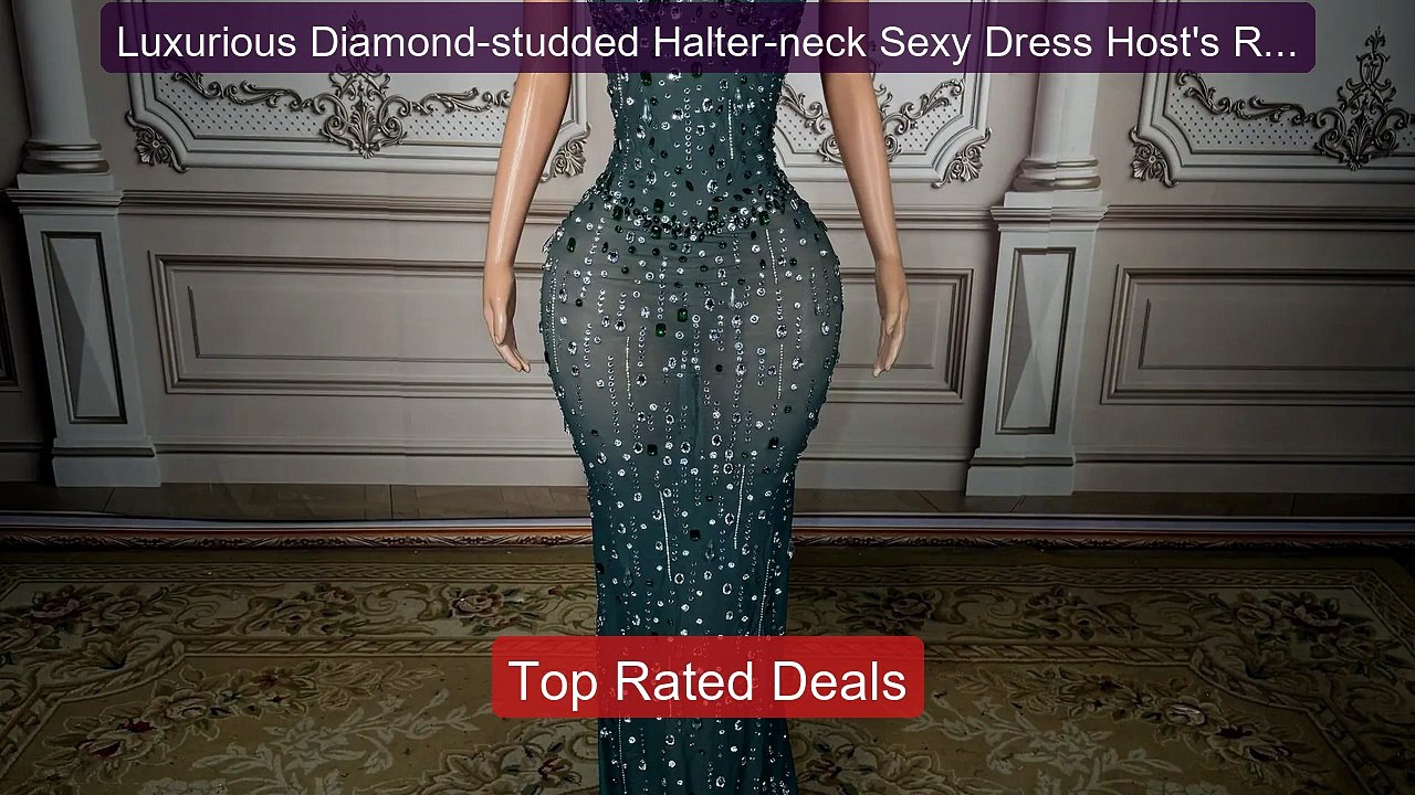 Luxurious Diamond-studded Halter-neck Sexy Dress Host's Run... -- Top Pick 2026 | Unbeatable Price!