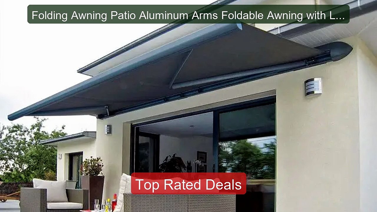 Folding Awning Patio Aluminum Arms Foldable Awning with LED Li... -- Hot Deal 2026 | Limited Offer!