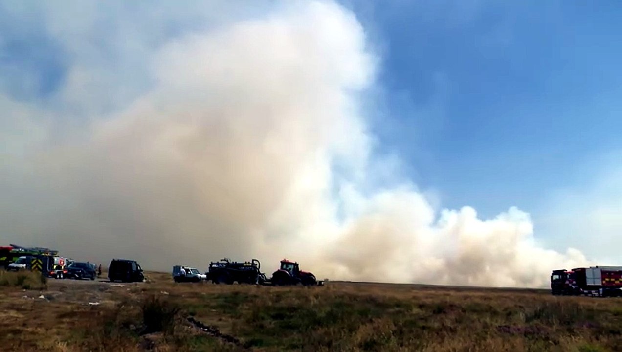 Fire at Llangynidr Reservoir is still burning