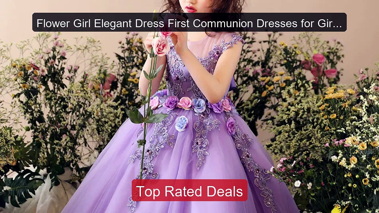 Flower Girl Elegant Dress First Communion Dress...