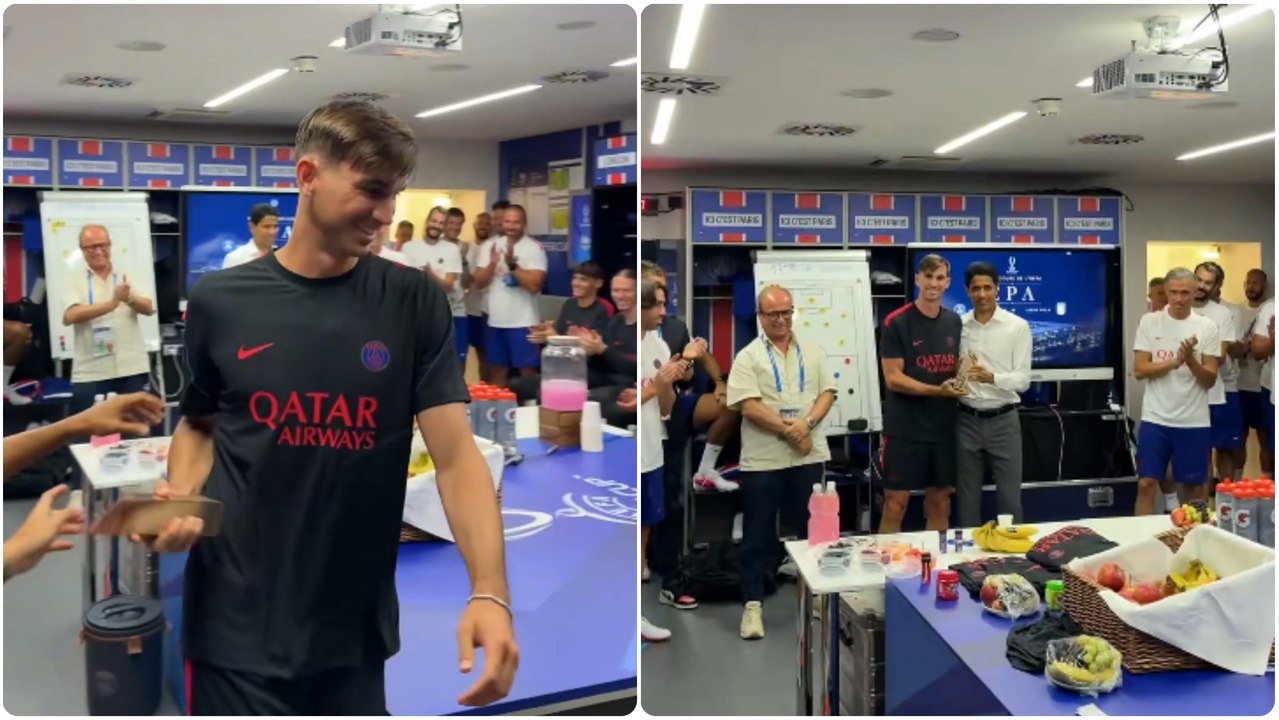 Aplausos y trofeo para Fabián: así le homenajeó el PSG 