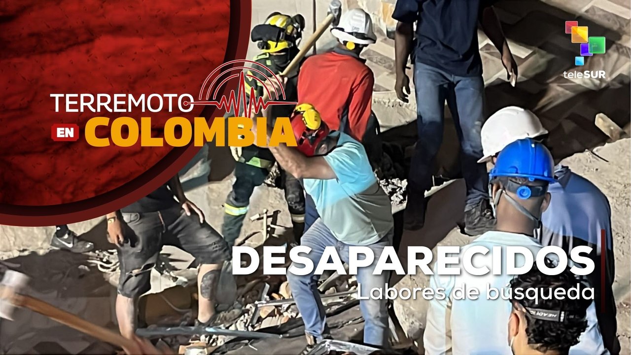 Familiares buscan desaparecidos durante el sismo de 7.4 en Colombia