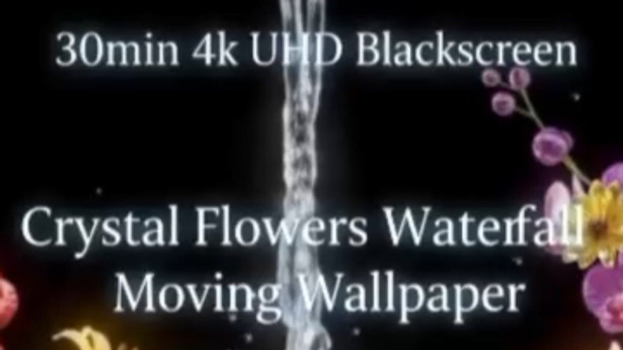 🌸💎 Crystal Flower Waterfall ✨ 4K Black Screen...