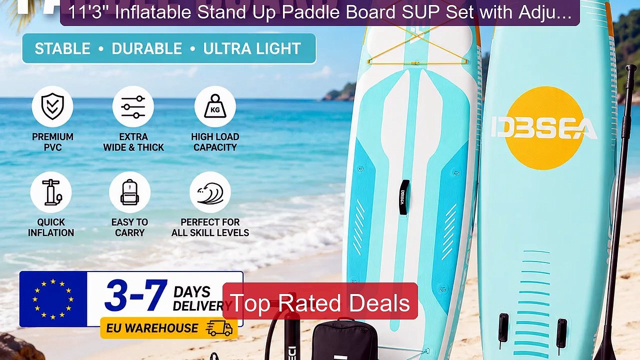 11'3'' Inflatable Stand Up Paddle Board SUP Set with Adjustabl... -- Best Buy 2026 | Great Quality!