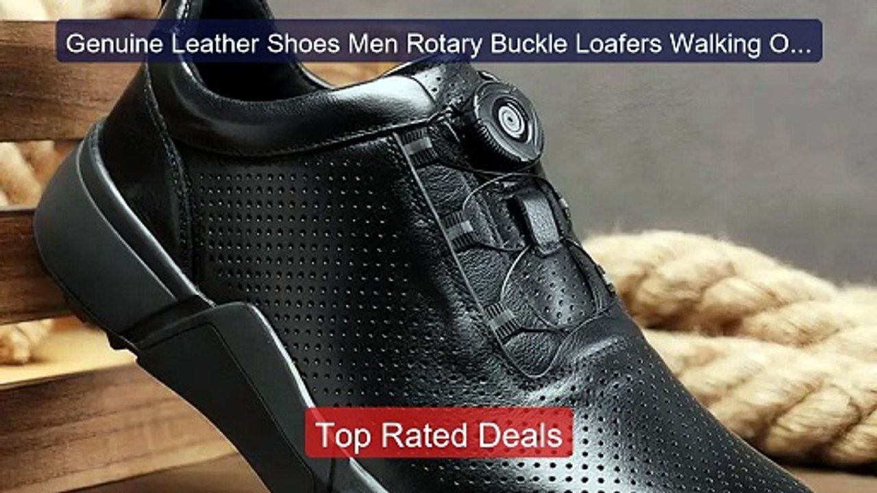 Genuine Leather Shoes Men Rotary Buckle Loafers Walking Origin... -- Best Buy 2026 | Great Quality!