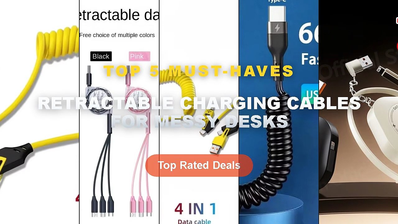 Retractable Charging Cables For Messy Desks: Top 5 Best Sellers - Elough 120W USB C To USB C Retractable Charging Cable ...