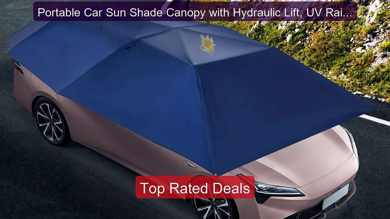 Portable Car Sun Shade Canopy with Hydraulic Lift, UV Rain ... -- Top Pick 2026 | Unbeatable Price!