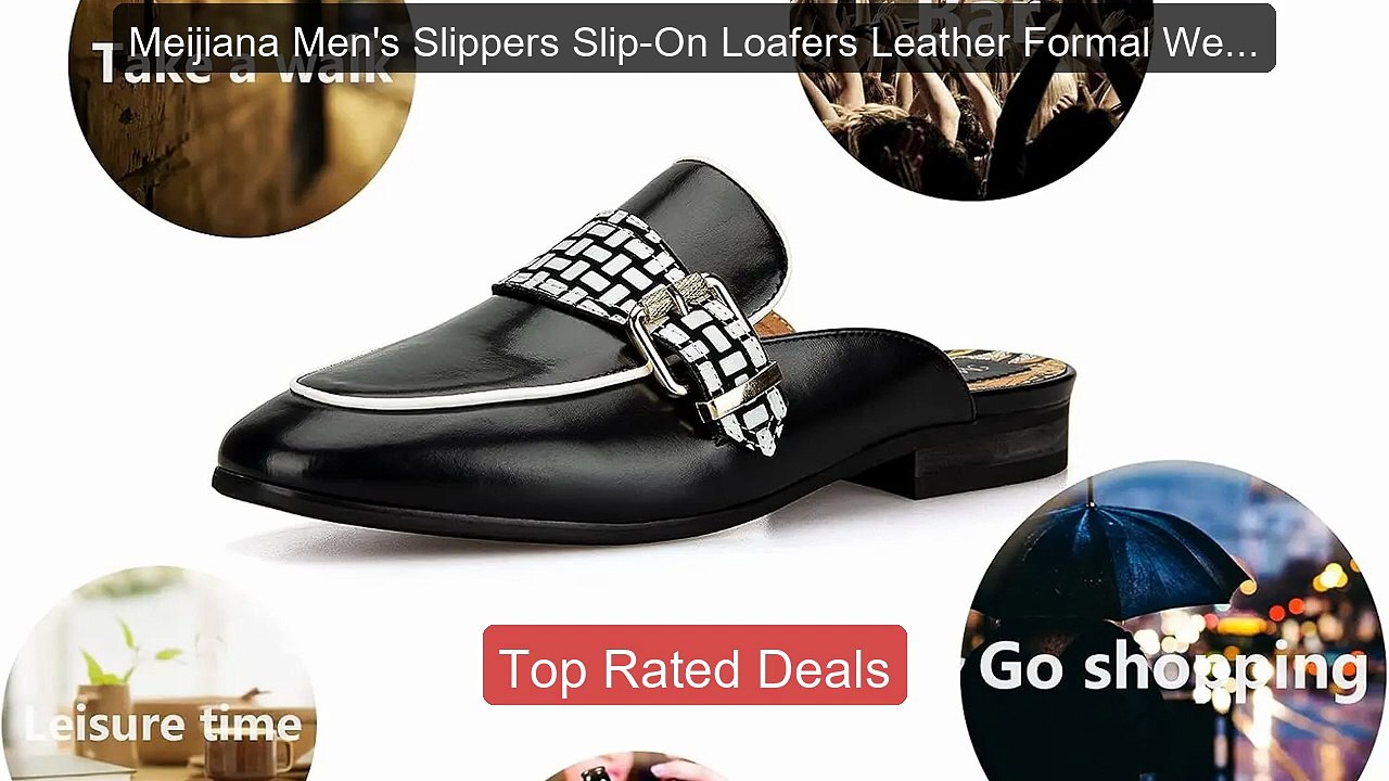 Meijiana Men's Slippers Slip-On Loafers Leather Formal Wear C... -- Amazing Value 2026 | Must Have!