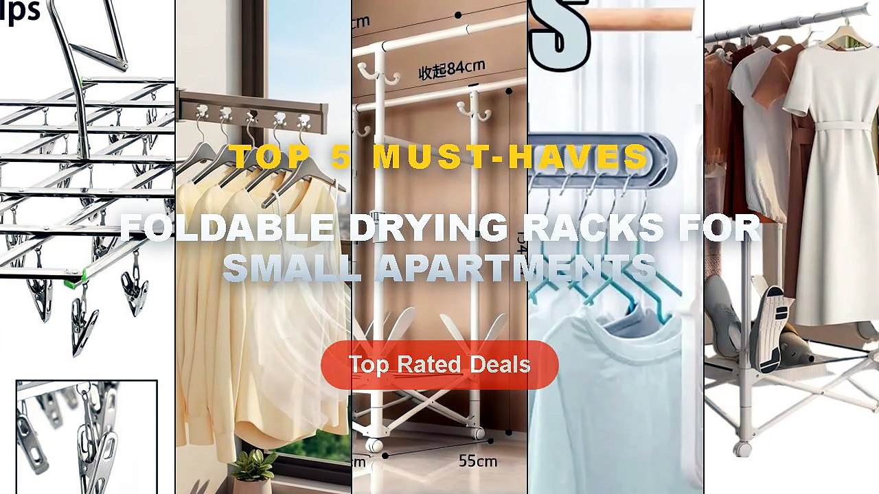 Foldable Drying Racks For Small Apartments: Top 5 Best Sellers - Foldable Double Rod Clothes Drying Rack for Small Apart...