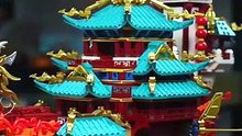 KAVOWORLD 2453PCS Dragon Boat Building Blocks – Chinese Ancient Pavilion Ship Display Model with LED Light