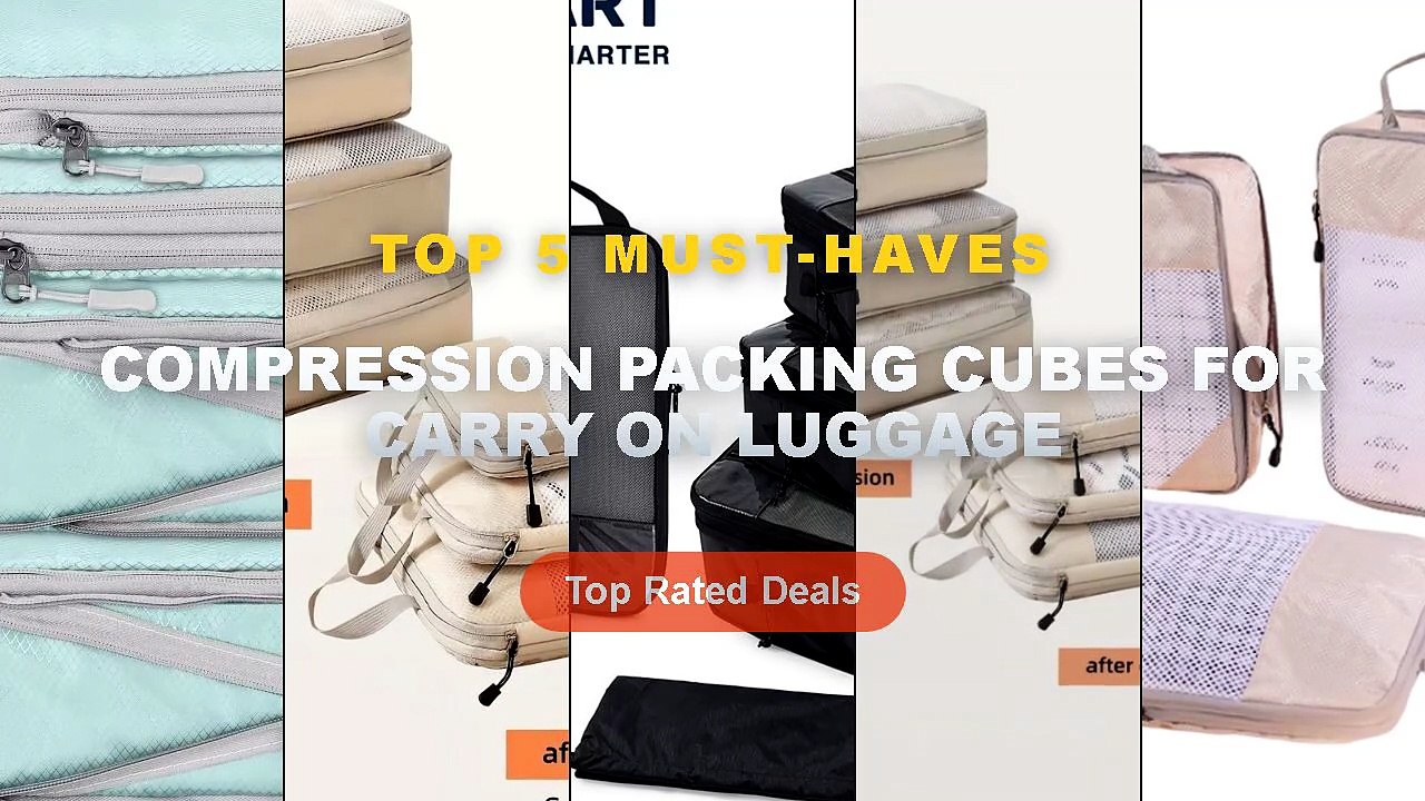Ultimate Guide to the Best Compression Packing Cubes For Carry On Luggage - 3 piece travel compression packing cube, tra...