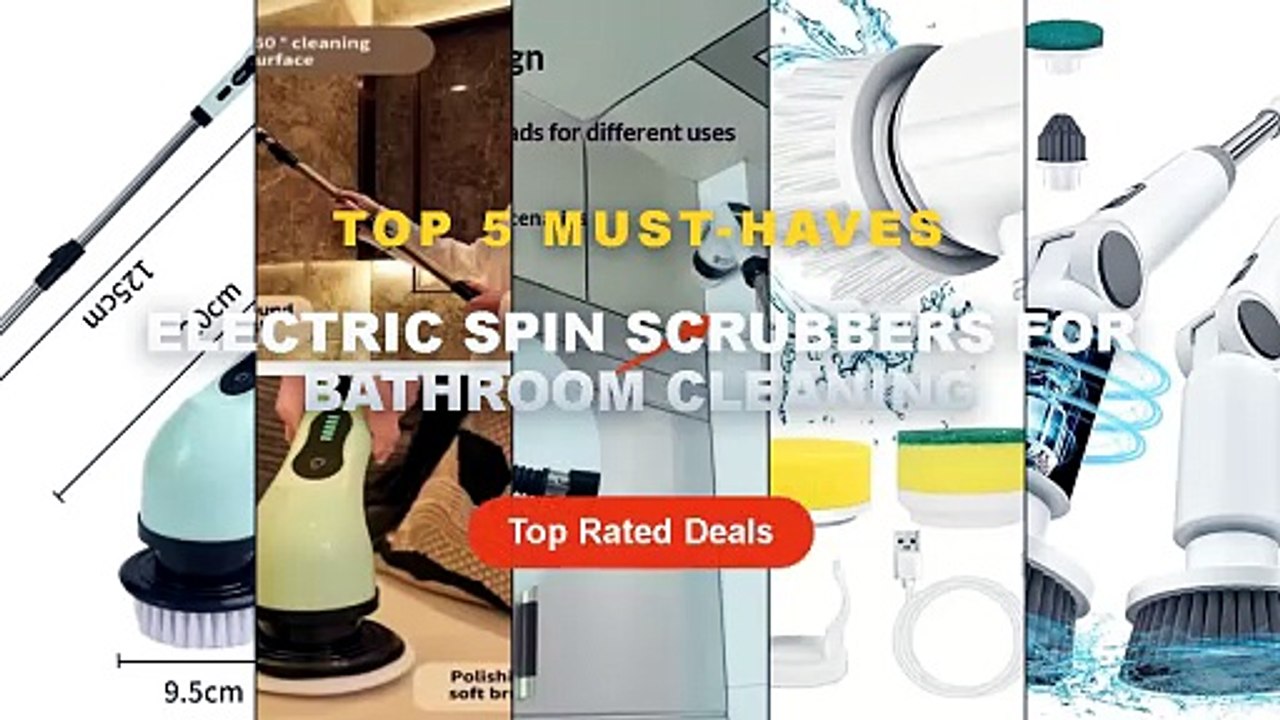 Top 5 Best Electric Spin Scrubbers For Bathroom Cleaning (Must Have!) - 2025 NEW 8 in 1 Electric Spin Scrubber Wireless ...