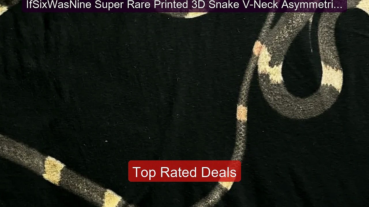 IfSixWasNine Super Rare Printed 3D Snake V-Neck Asymmetrica... -- Top Pick 2026 | Unbeatable Price!