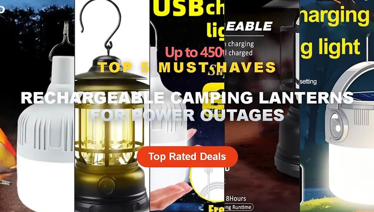 Rechargeable Camping Lanterns For Power Outages: Top 5 Best Sellers - USB Rechargeable LED Emergency Light Portable Camp...