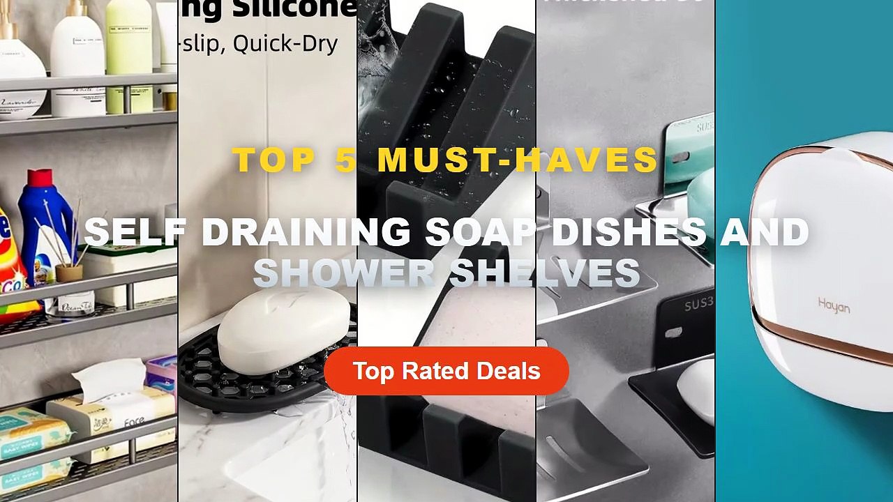 Self Draining Soap Dishes And Shower Shelves: Top 5 Best Sellers - Soap Dish With Drainage Box Punch Free Soap Holder Ba...