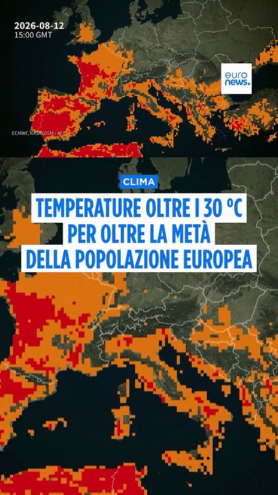 Caldo estremo in Europa: più della metà della popolazione esposta a oltre 30 °C