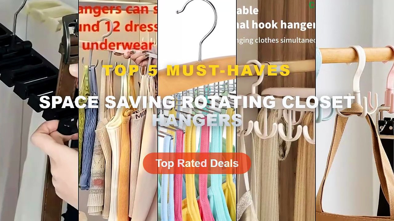 Top 5 Best Space Saving Rotating Closet Hangers (Must Have!) - Rotated Hanger Hooks Wardrobe Closet Organizer Space Savi...