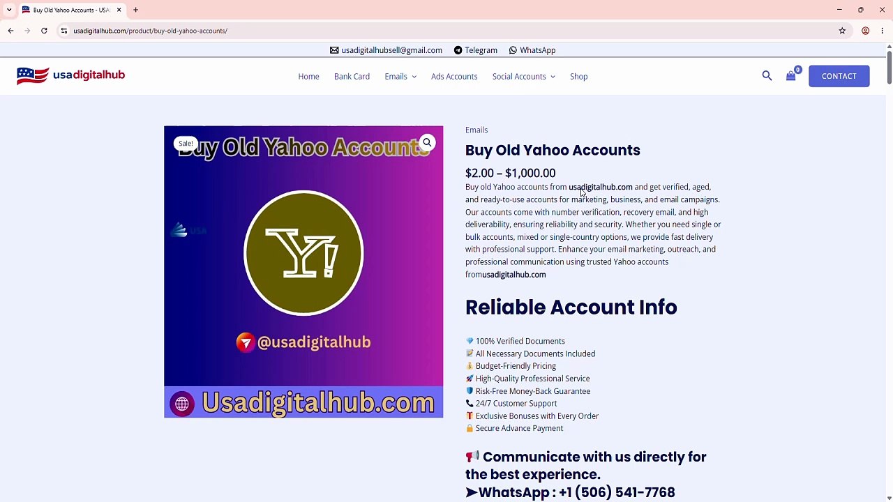 07 Platforms to Buy Old Yahoo Accounts With 2FA