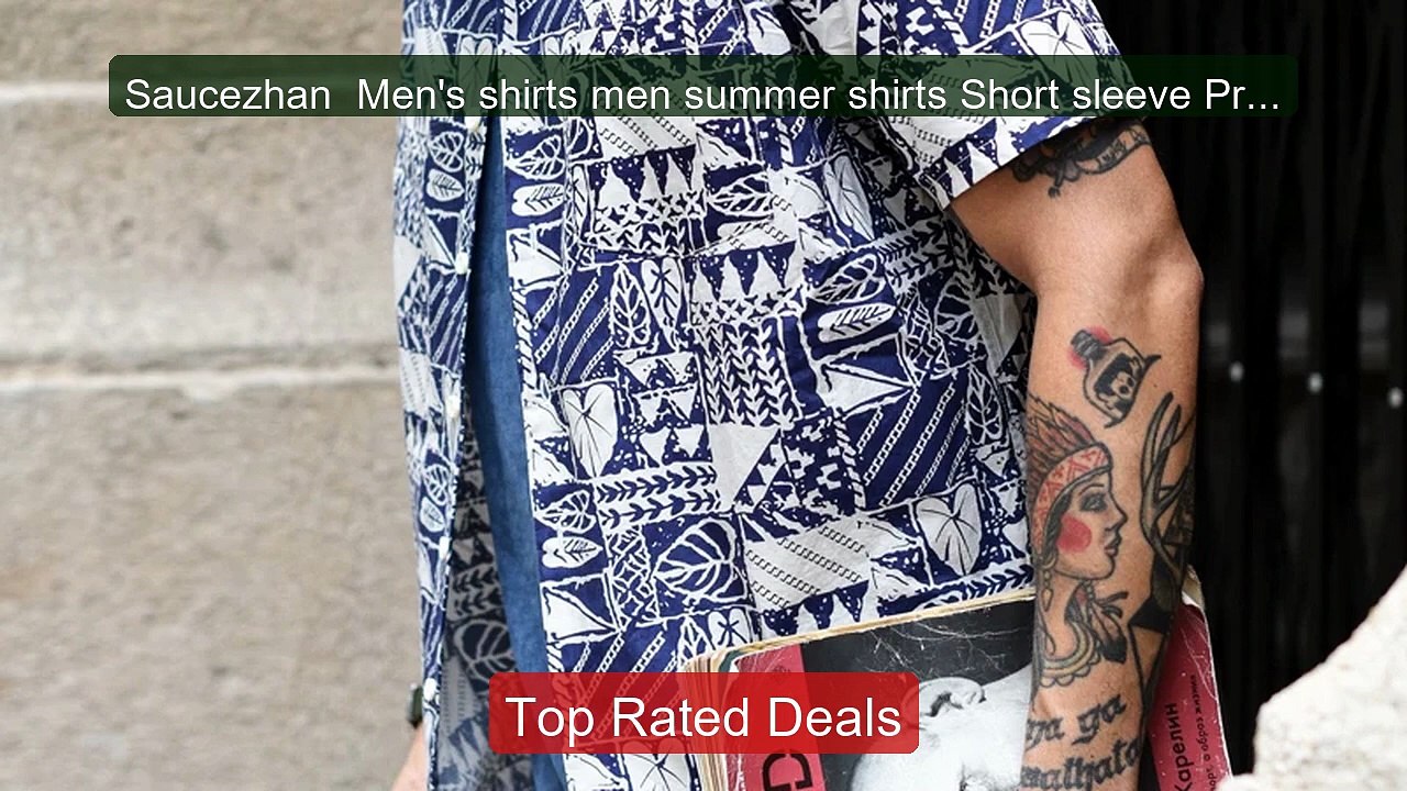 Saucezhan  Men's shirts men summer shirts Short...