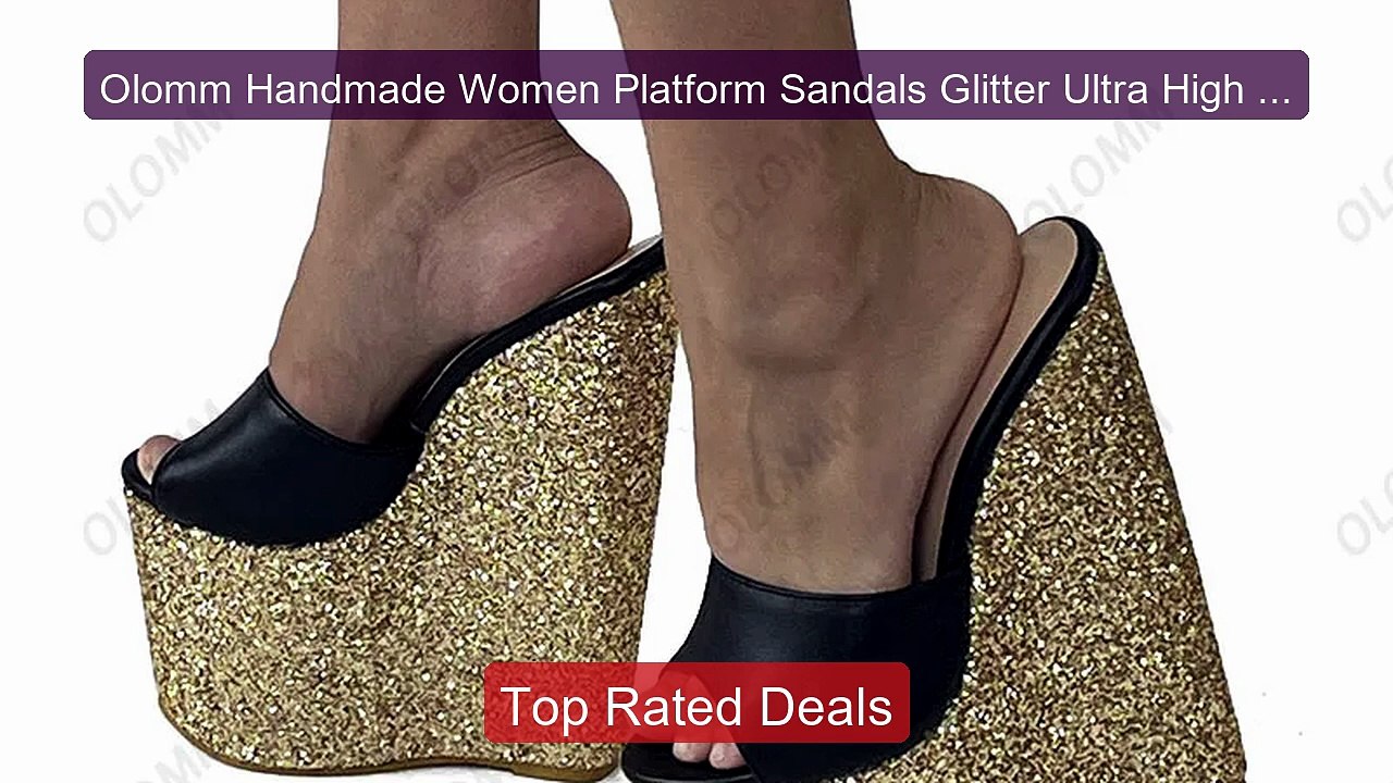 Olomm Handmade Women Platform Sandals Glitter Ultra High We... -- Top Pick 2026 | Unbeatable Price!