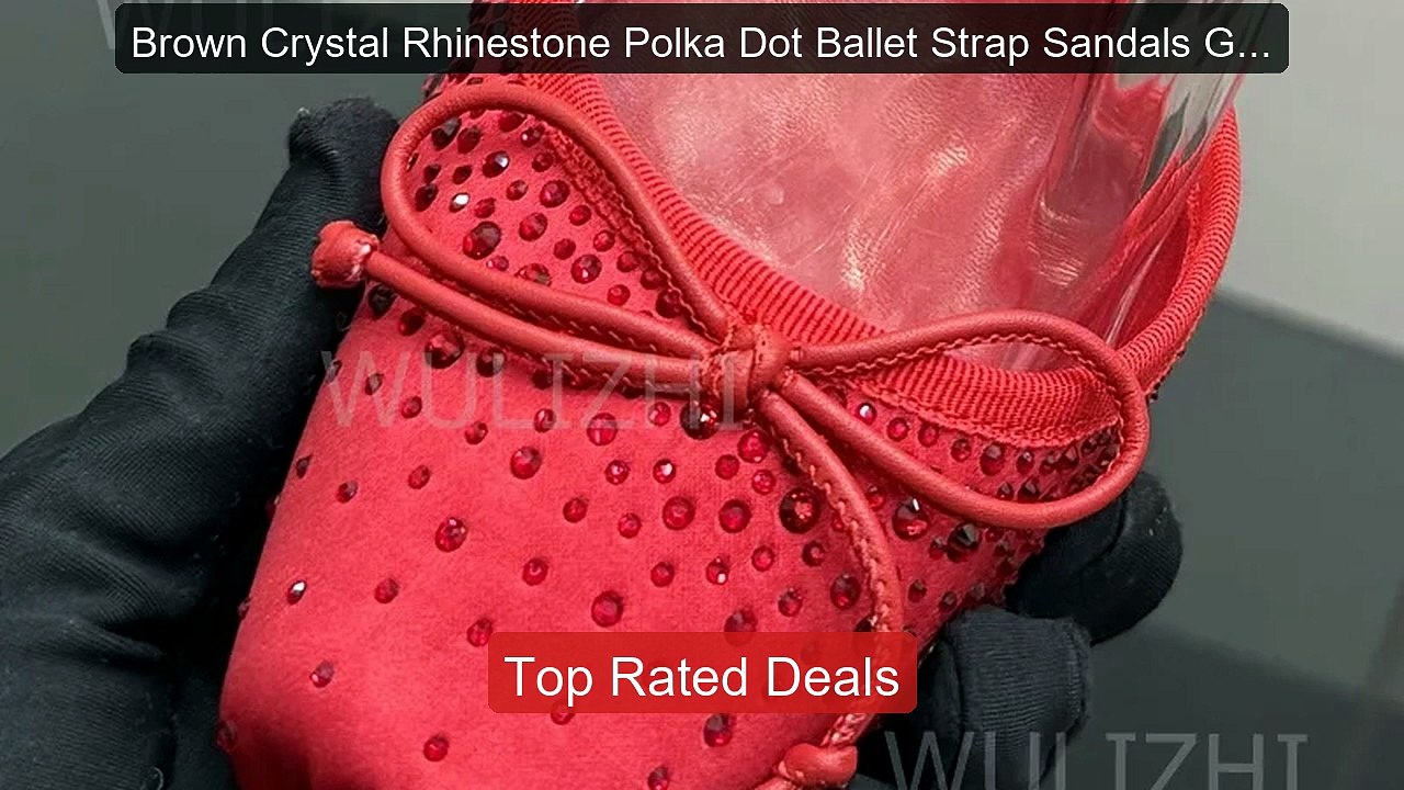 Brown Crystal Rhinestone Polka Dot Ballet Strap Sandals Girls ... -- Hot Deal 2026 | Limited Offer!