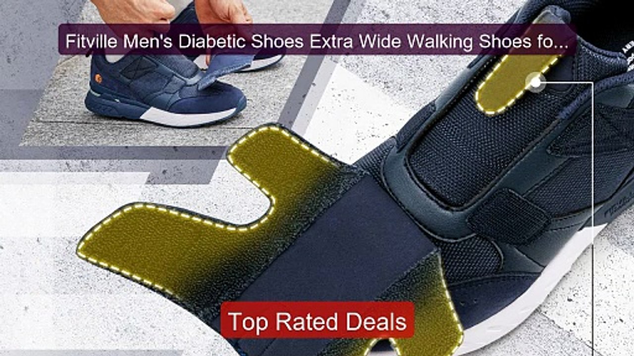 Fitville Men's Diabetic Shoes Extra Wide Walkin...
