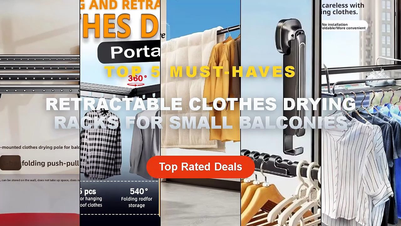 Best Retractable Clothes Drying Racks For Small Balconies on AliExpress | Review - Household Retractable Balcony Clothes...