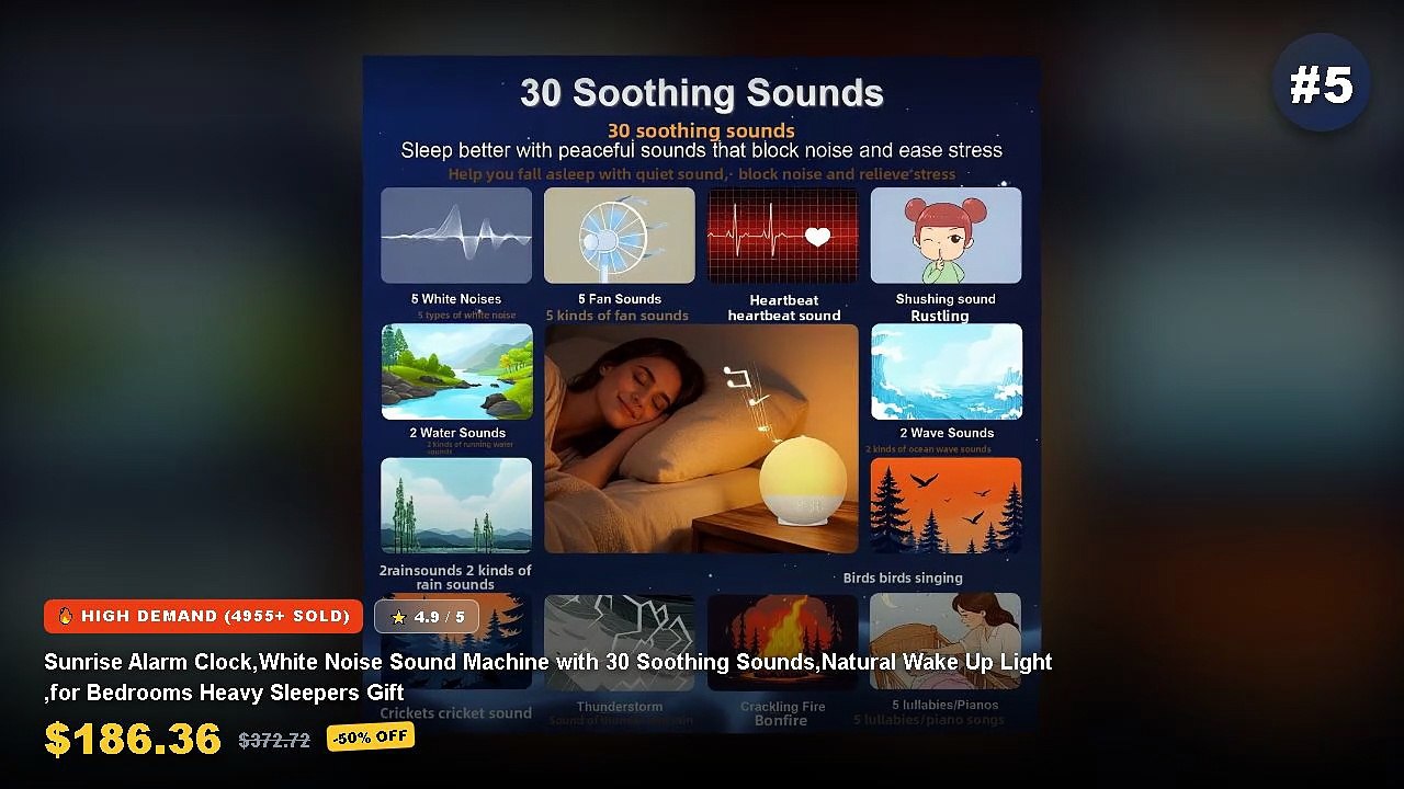 Compact Sunrise Alarm Clocks With Bluetooth Speaker: Top 5 Best Sellers - Sunrise Alarm Clock White Noise Sound Machine ...